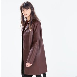 zara leather trench
